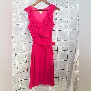 Beautiful Jonathan Martin ruffle v neck pink dress size 12
